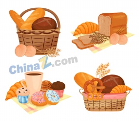 矢量面包烘焙素材下载